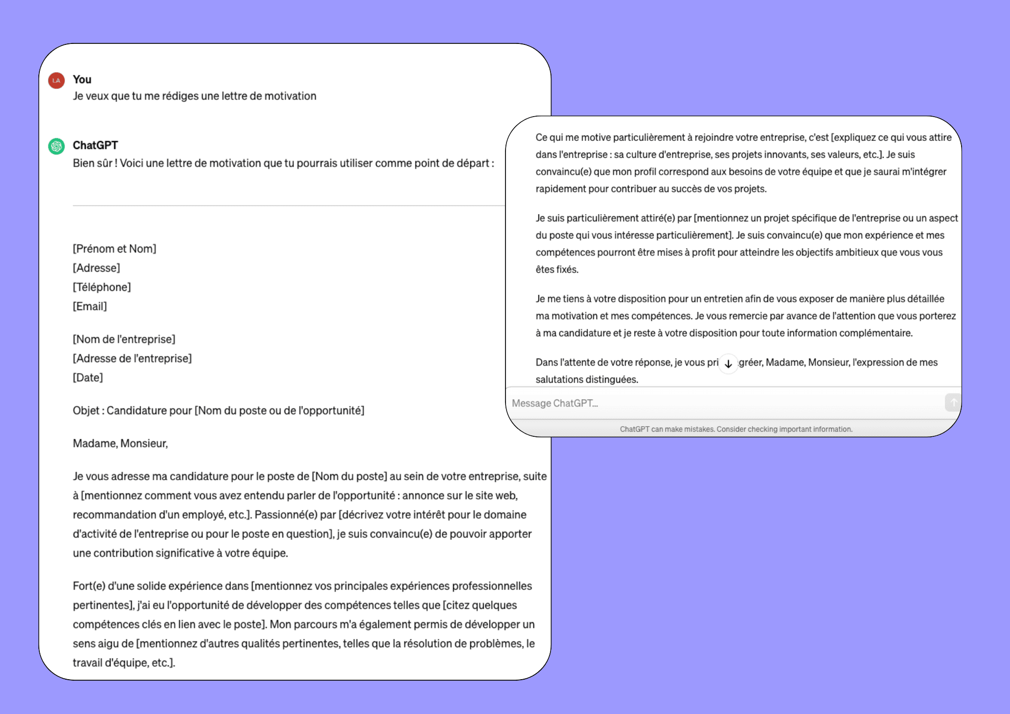 Exemple de prompt ChatGPT sans contexte